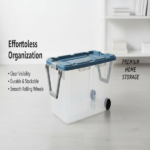 160 Quart Durable Clear Storage Container with Latching Lid and Pull Handle, Blue, 2 Pack (Shipment from Walmart) - Image 6