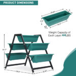 Raised Garden Planter Bed, Tiered Planter Stand with 5 Boxes, Vertical Raised Garden Bed for Herbs, Flowers, or Vegetables in Patio Balcony Indoor Outdoor - Image 4
