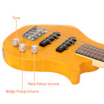 Do Not Sell on Amazon GW101 36in Small Scale Electric Bass Guitar Suit With Mahogany Body SS Pickups, Guitar Bag, Strap, Cable Transparent Yellow - Image 17