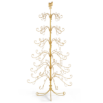 6ft Gold Iron Christmas Tree with Bow on Top, PVC Christmas Tree (No Accessories Included) - Image 2