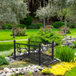 102*51*43cm Garden With Round Iron Ball Flat Top Handrail Garden Iron Bridge Black - Image 13