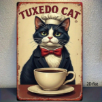 CIFbuy Vintage Cat Coffee Metal Sign 8x12 Inch, Retro" Tuxedo Cat Chef Hat Wall Art, Durable 2D Flat Iron Plaque, 2D Flat Iron Plaque, Playful Kitchen Decor Inch, RetrikTok, Inch, RetrikTok, t Self-pickup Logiopics - Image 7
