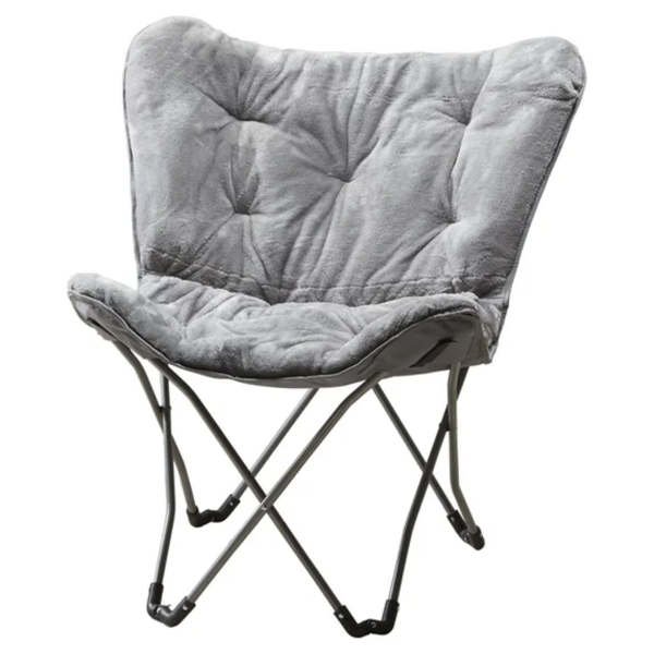 Faux Fur Butterfly Chair for Kids and Teens, Gray (Shipment from Walmart)