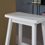 Same Code 38873429 2pcs Pine Wood Saddle Seat Bar Stool White - Image 12