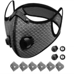 2 Pack Reusable Half Face Cover Mask w/ Filter Cycling Outdoor Sport Face Mask Grey(US Logistics only For USPS.TK/TMEU only For self-pickup) - Image 6