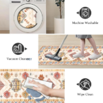 Boho Kitchen Rug Sets 4 Piece with Runner Non Slip Kitchen Rugs and Mats Washable Kitchen Mats for Floor Thick Kitchen Floor Mat Carpet Runner Rugs for Hallway Laundry Holiday Decor - Image 5