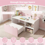 Kids Toy Storage Organizer with Movable Drawer & Anti-Tipping Kit for Playroom Nursery - Pink - Image 9