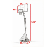 Outdoor Portable Basketball Hoop 8-10ft Adjustable Goal with 47 Inch Shatterproof Backboard Hand-Crank Lift for Basketball Court - Image 3