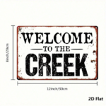 CIFbuy Vintage Welcome To The Creek Metal Sign, 8x12 Inch Rustic Iron Wall Art, Distressed Finish Waterproof Decor Plaque For Home TikTok, TikTok, e Self-pickup Logiopics - Image 2