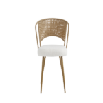 Wicker dining chairs - 2-piece set - Farmhouse soft cushioned cane back kitchen chair, sponge cushion, wing-back dining chair with metal legs, suitable for home and kitchen (brown) - Image 13