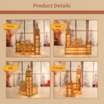 3D Wooden Puzzle Big Ben Model Kits Desktop Clock DIY Building Blocks Creative Gift Home Decor for Family Unique Christmas Gift - Image 6