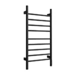 Black Heated Towel Rack for Bathroom,Wall Mounted with Intelligent Touch Screen Timer, 9-Bar Towel Warmer, 304 Stainless Steel Polished, Plug-in/Hard-Wired[Unable ship on weekends, TK/TEMU only for pickup, only TX10643 warehouse supports GOFO] - Image 2