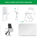 6pcs Injection Molding Classic Garden Plastic Folding Chair White - Image 18