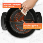 6L Large Capacity Electric Hot Pot with Divider, 5 Gear Adjustable Temperature Non-Stick Electric Cooker, Multifunctional Fondue Pot for 3-6 People with Cooking Tools - Image 7
