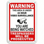 CIFbuy 24 Hour Video Surveillance Metal Sign Weatherproof Security Warning for Yard Indoor Outdoor Use (TikTok, temu pick-up service) - Image 6