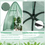 Hexagonal Mini Greenhouse with Zipper Door & Roll-Up Window, PE Cover Outdoor Plant House - Image 9