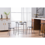 Same Code 67657426 PVC Breakfast Table (One Table and Two Chairs) Black - Image 18