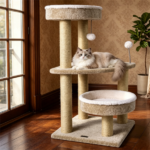 36" Compact Space‑Saving Cat Activity Center, Heavy‑Duty Stable Cat Climbing Furniture with Plush Rest Areas & Pom‑pom Toy for Kittens & Adult Cats - Image 8