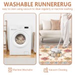 Boho Kitchen Rug Sets 3 Piece with Runner Non Slip Kitchen Rugs and Mats Washable Kitchen Mats for Floor Thick Kitchen Floor Mat Carpet Runner Rugs for Hallway Laundry Holiday Decor - Image 4