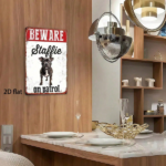 CIFbuy Vintage Metal Sign "Beware Staffie On Patrol" 8x12 Inch Rustic Farmhouse Wall Decor Humorous Warning Plaque Durable Tin Plaque F TikTok, TikTok, ue F Self-pickup Logiopics - Image 4