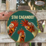 CIFbuy 1pc Funny Chicken Aluminum Sign 8x8 Inch, What Are You Doing Vintage Round Plaque, Decorative Metal Wall Art For Kitchen Restaur TikTok, TikTok, Self-pickup Logiopics - Image 7