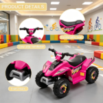 Pink 6V Kids Motorized Quad – 4-Wheeler ATV Ride On Car with Forward/Reverse Switch for 18-36 Months Old - Image 4