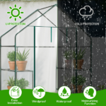 Mini Walk-in Greenhouse with PVC Cover, 4-Shelf Indoor Outdoor Plant Gardening Green House for Garden Backyard, 56" x 29" x 77", Transparent - Image 15