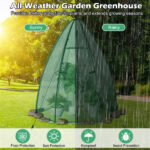 Hexagonal Mini Greenhouse with Zipper Door & Roll-Up Window, PE Cover Outdoor Plant House - Image 7