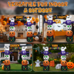 Replace 5233203 8.2 FT Cute Halloween Inflatables Pumpkin Archway Outdoor Decoration, Giant Blow up Yard Arch Decorations with Built-in LED Lights for Holiday Party Front Yard Lawn Garden Decor - Image 10