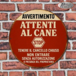 CIFbuy 1pc Vintage Italian "Beware Of Dog" Warning Sign, 8-Inch Round Metal Plaque With Stop Symbol & Dog Icon, Outdoor Aluminum Decor TikTok, TikTok, Self-pickup Logiopics - Image 6