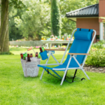 Same Code 99460325 4-Position Adjustable Folding Beach Chair, Steel Tube Frame Oxford Fabric Lounge Chair, 7.9" Seat Height, 17.7" W x 17.3" D, 120KG Heavy Duty Capacity, Portable Outdoor Patio Camping Chair, Blue - Image 27