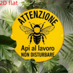 CIFbuy Vintage Bee Warning Sign 8x8 Inch, 2D Flat Round Decorative Plaque For Garden Farm Beehive Kitchen Office Studio Wall Art TikTok, TikTok, Self-pickup Logiopics - Image 7