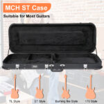 Replace 13198066 Electric Guitar Square Hard Case with Protective Sleeve Fits ST TL Burning fire 170 Style Electric Guitar Blac - Image 4
