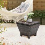 Outdoor PE Wicker Side Table with Storage, Small Patio Storage Bin Container for Hose Cushion Towel, Brown SAME AS 46755449 - Image 24