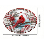 CIFbuy Vibrant Red Cardinal Wind Spinner & Mandala Wind Chime - Outdoor Metal Hanging Decor for Garden Patio | Thanksgiving Christmas Decoration - Image 2