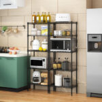5-Tier NSF-Certified Steel Wire Shelving with Wheels Black - Image 11