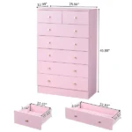 Modern Simple 7-Drawer Dresser Pink - Image 6