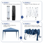 3 x 3m Two Doors & Two Windows Practical Waterproof Right-Angle Folding Tent Blue - Image 10