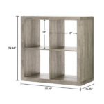 4 Cube Storage Organizer, Rustic Gray - Image 2