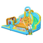 Inflatable castle for children with inflator 450W, slide, jump area, climbing wall, 395 x 350 x 260 cm - Image 6