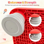 25.5 Inch Kids Mini Trampoline with Non-Slip EVA Jumping Surface, Rounded Edge PU Foam Foot Pads Compact Indoor Outdoor Balance Bounce Toy for Toddlers Ages 3+ Red - Image 6
