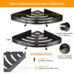 Bath Corner Shower Shelves Adhesive Caddy, Wall Mounted, No Drilling Racks Shower Organizer Basket, Aluminum Storage for Bathroom Kitchen - Image 8