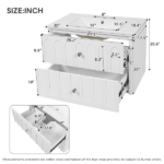 30" Modern Floating Bathroom Vanity with Oval Knobs & Round Edge, Soft-Close Drawer Slides, Bathroom Cabinet with Ceramic Sink - Image 2