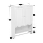 65 x 48.7 x 14.6cm Wall Hanging Cabinet with Two Doors Wall Washer Storage Cabinet - Image 6