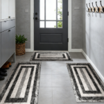 Three-piece kitchen rug set, non-slip and washable, abstract pattern kitchen hallway rug, soft and comfortable, suitable for sinks, floors, entrances, hallways and bathrooms. - Image 7