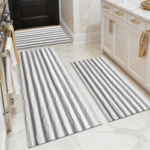 Three-piece kitchen rug set, non-slip and washable, abstract pattern kitchen hallway rug, soft and comfortable, suitable for sinks, floors, entrances, hallways and bathrooms. - Image 17