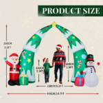 15FT Lighted Christmas Inflatable Archway, Inflatable Christmas Tree Arch with Santa and Snowman, Blow Up Yard Decorations with Built-in LED Lights for Holiday Party Front Yard Lawn Garden Decor - Image 5