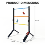 Steel Ladder Toss Game Set, 2 Pack Ladder Ball Rack with 6 Bolas, Assembly-Free Ladder Toss Includes Scorekeeper - Image 3