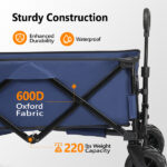42*22*36inch Blue Garden Folding Cart - Image 6