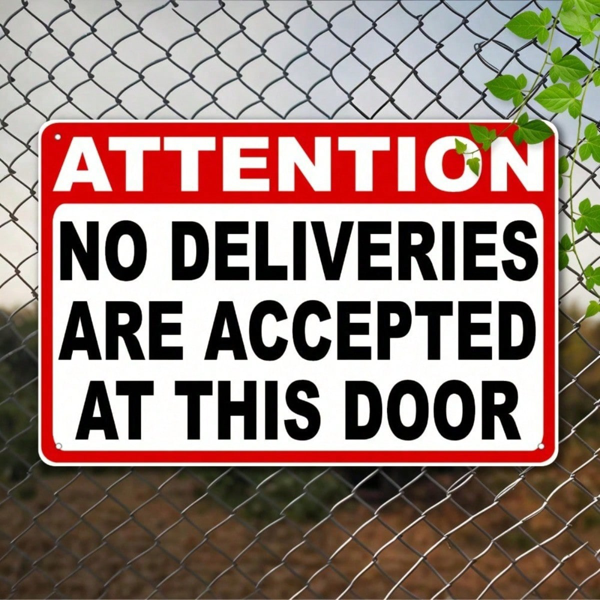 CIFbuy 2D Flat No Deliveries At This Door Metal" Sign 8x12 Inch Heavy Duty Cast, Wall Plaque Waterproof Rustproof Unframed Outdoor D Door Metal SignikTok, Door Metal SignikTok, t Self-pickup Logiopics